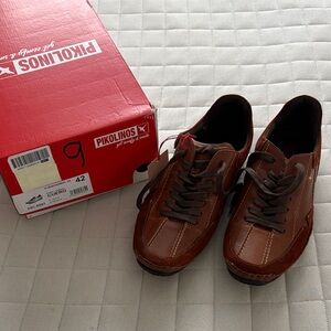 PIKOLINOS Men's Fuencarral Brown Leather Sneakers - Size 9